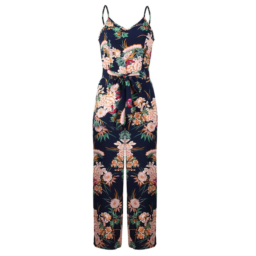🆕High Split Backless Sexy Floral Print Jumpsuit - Picture 5 of 8